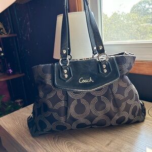 Coach Ashley Dotted Opt Art Large Shoulder Bag